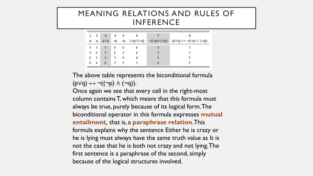 meaning relations and rules of inference 7