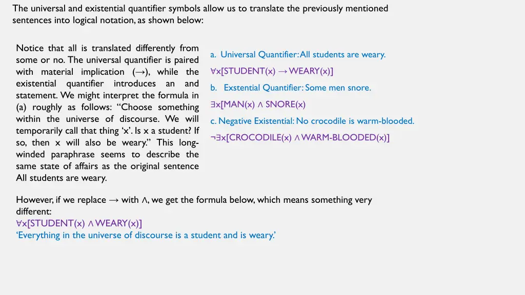 the universal and existential quantifier symbols