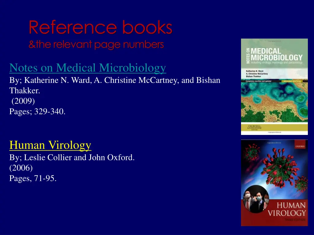 reference books the relevant page numbers