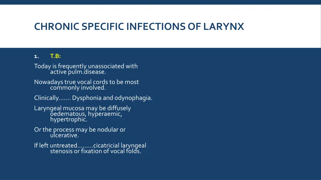 chronic specific infections of larynx