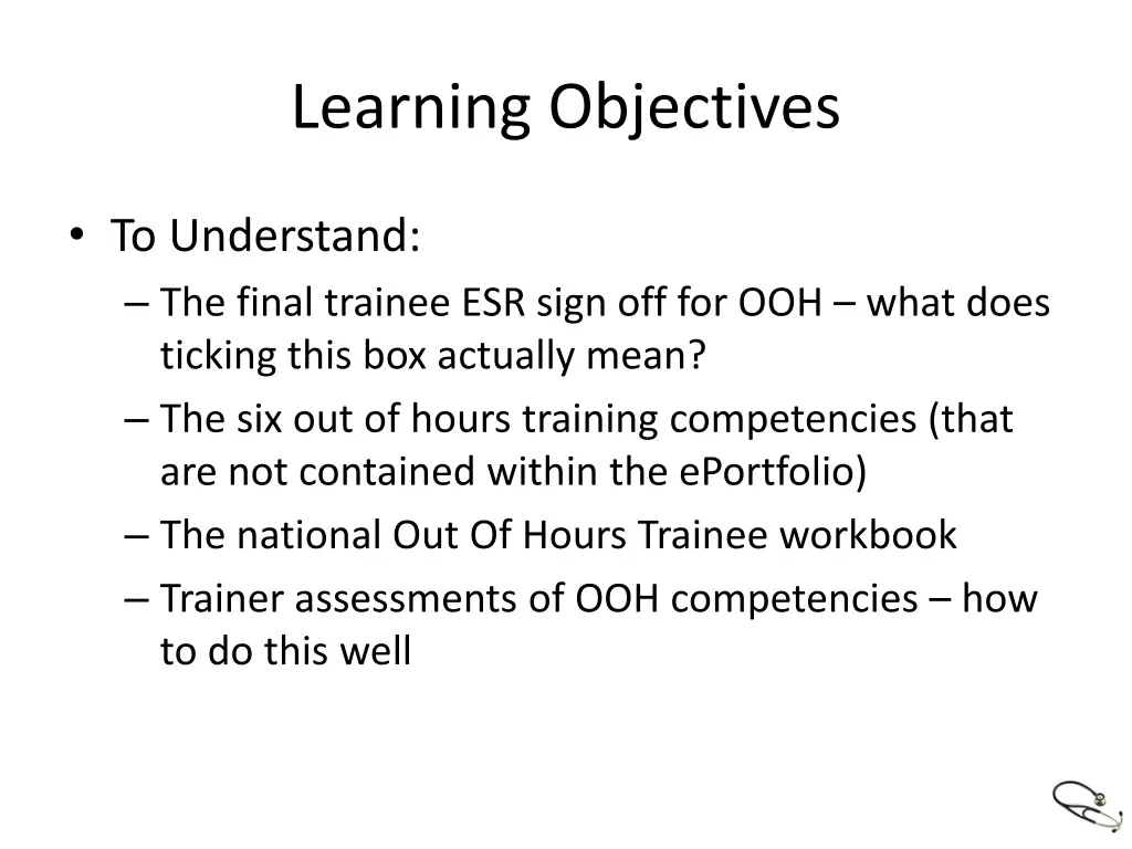 learning objectives