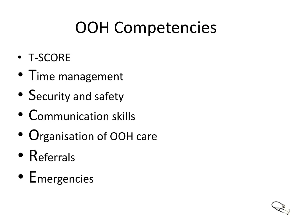 ooh competencies