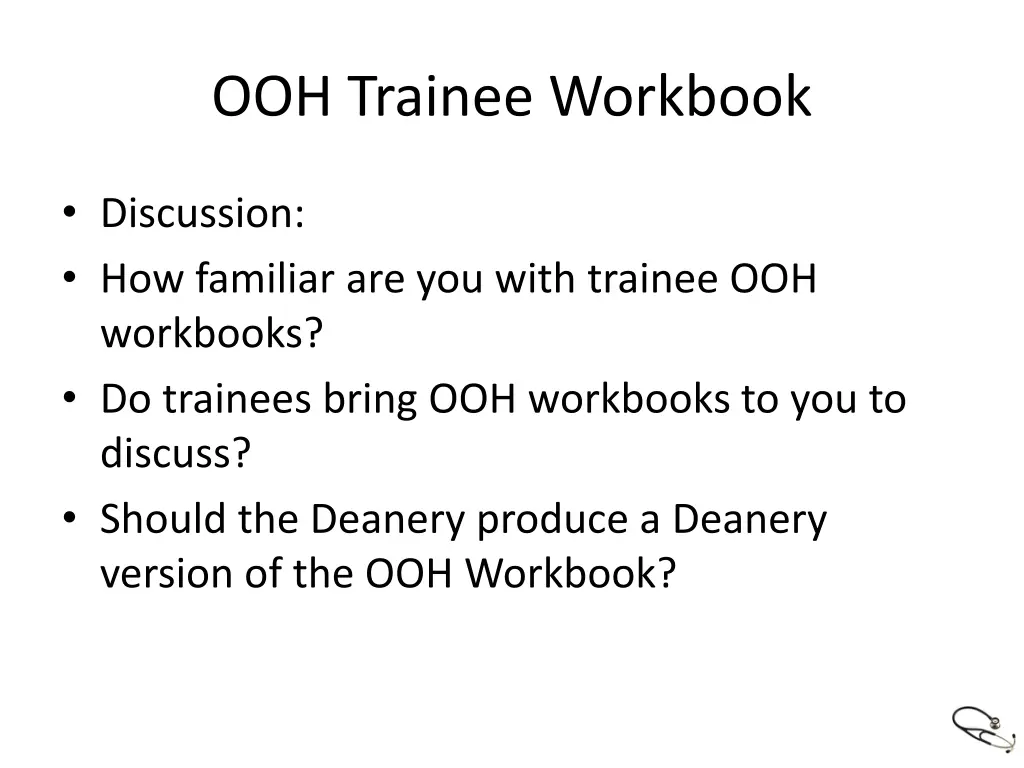 ooh trainee workbook