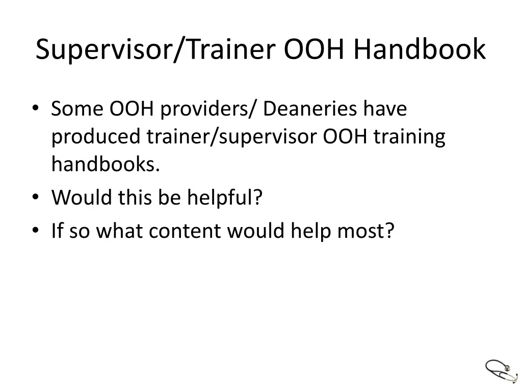 supervisor trainer ooh handbook