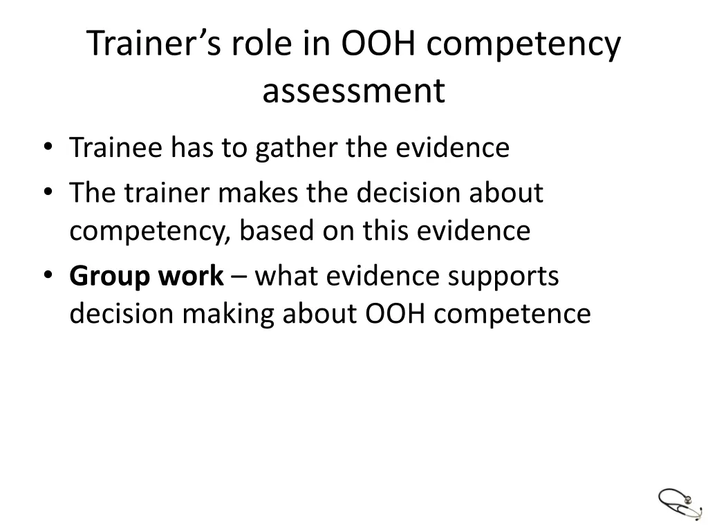 trainer s role in ooh competency assessment