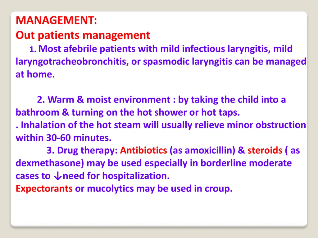 management out patients management 1 most