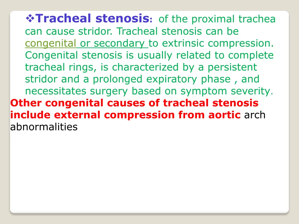 tracheal stenosis of the proximal trachea