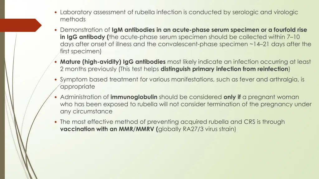 laboratory assessment of rubella infection