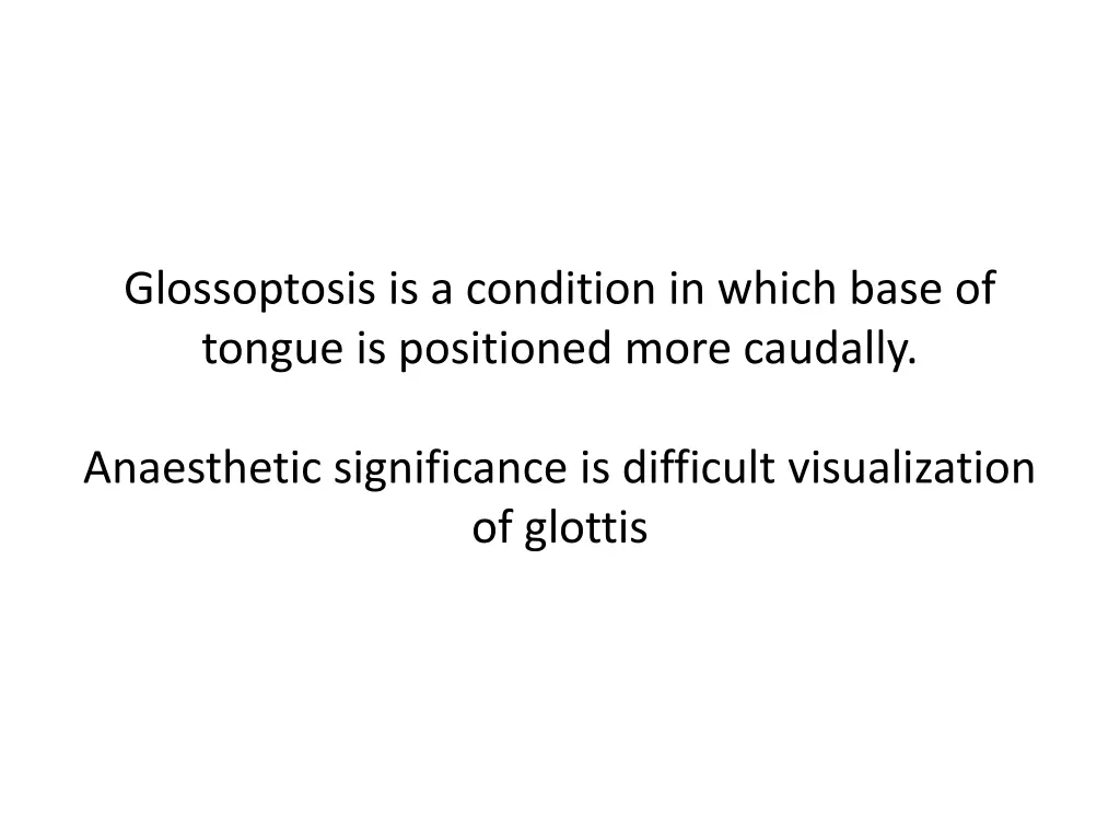 glossoptosis is a condition in which base