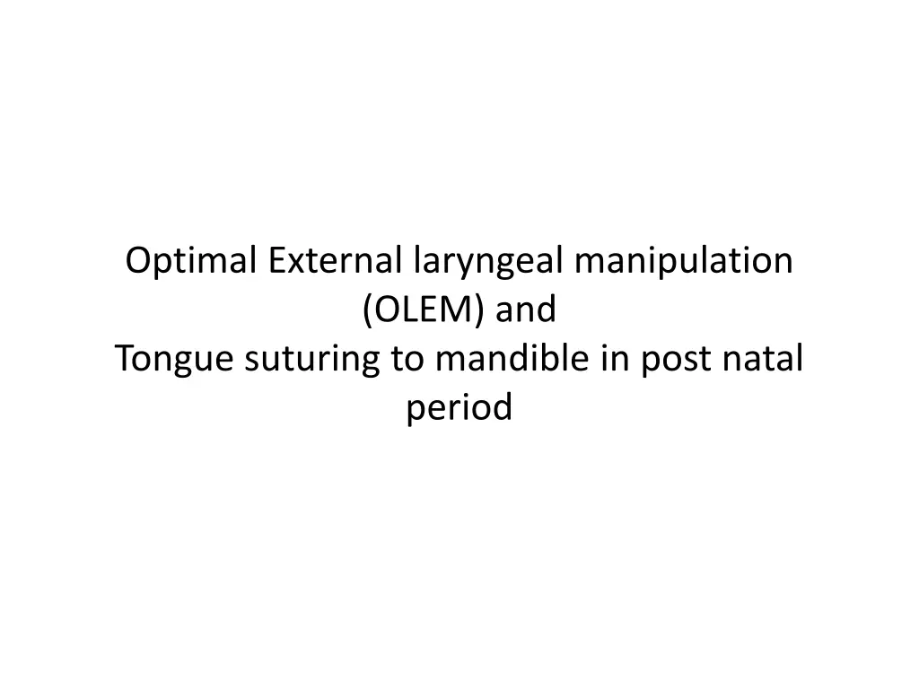 optimal external laryngeal manipulation olem