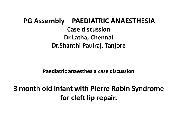 pg assembly paediatric anaesthesia case