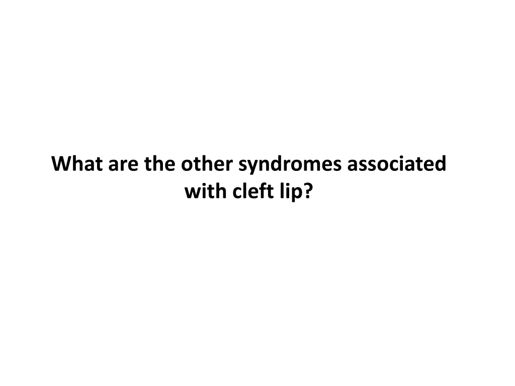 what are the other syndromes associated with