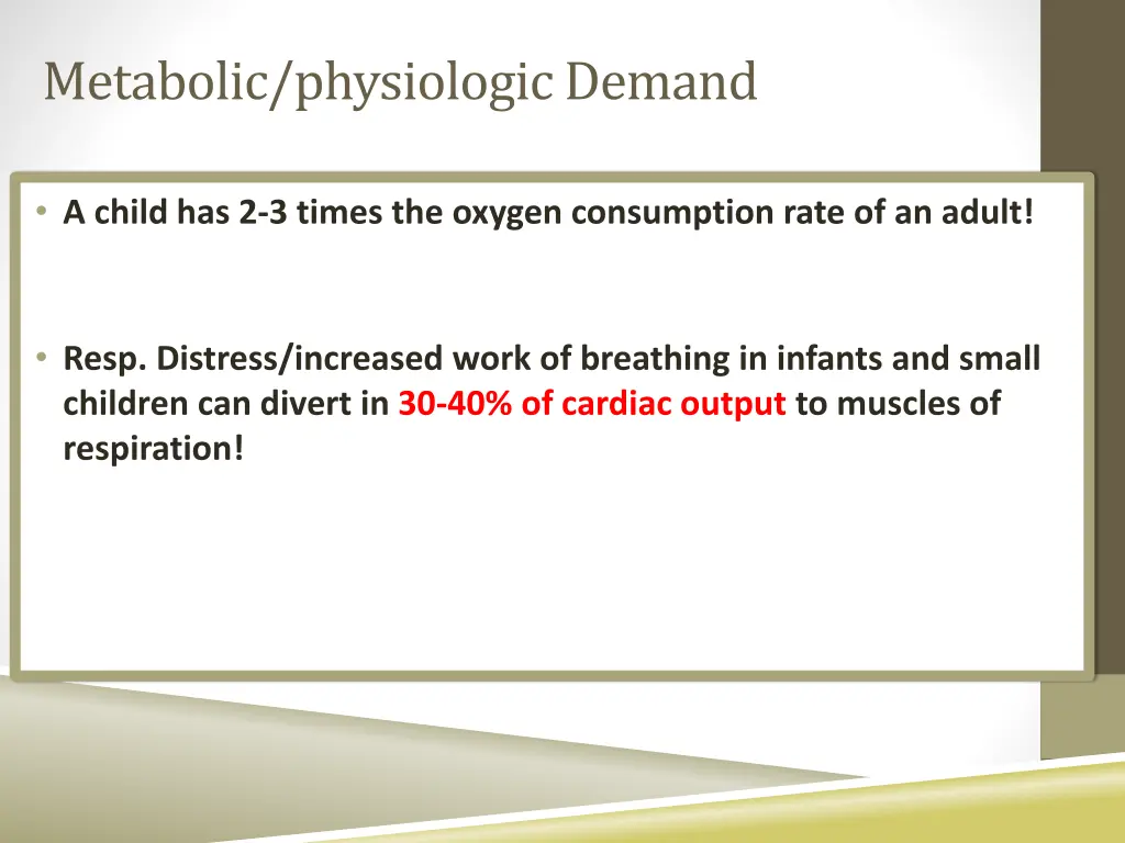 metabolic physiologic demand