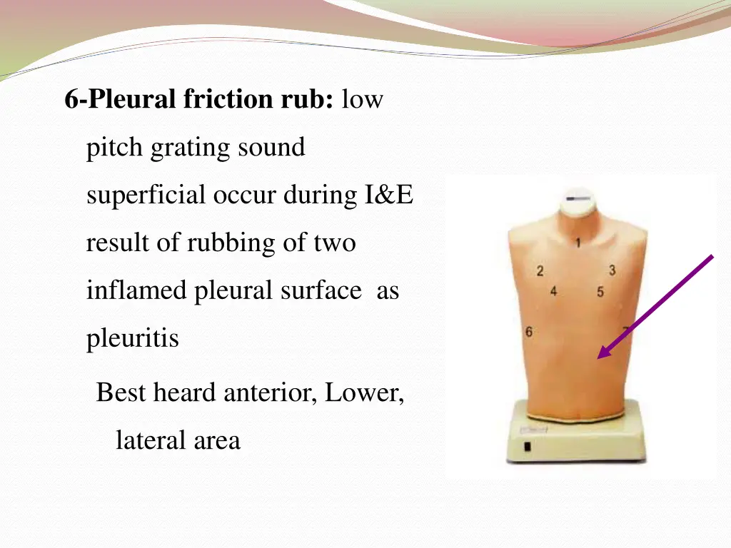 6 pleural friction rub low