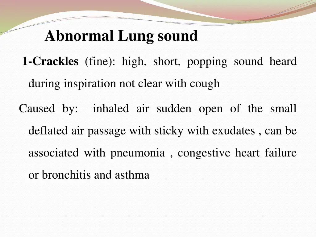 abnormal lung sound