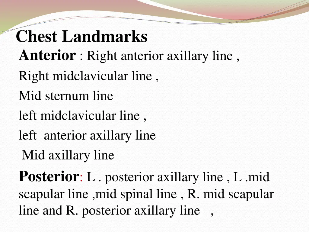 chest landmarks anterior right anterior axillary