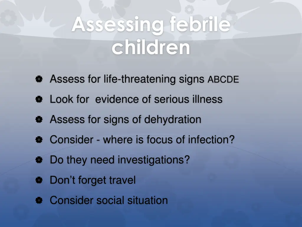 assessing febrile children