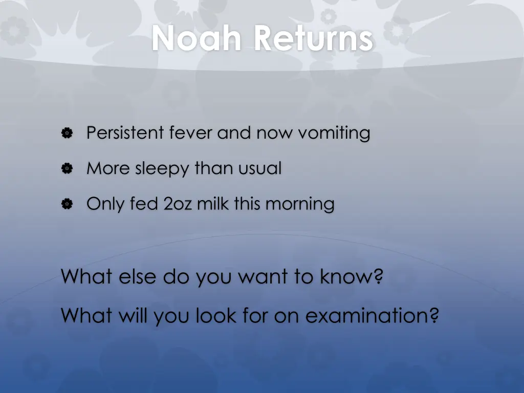 noah returns