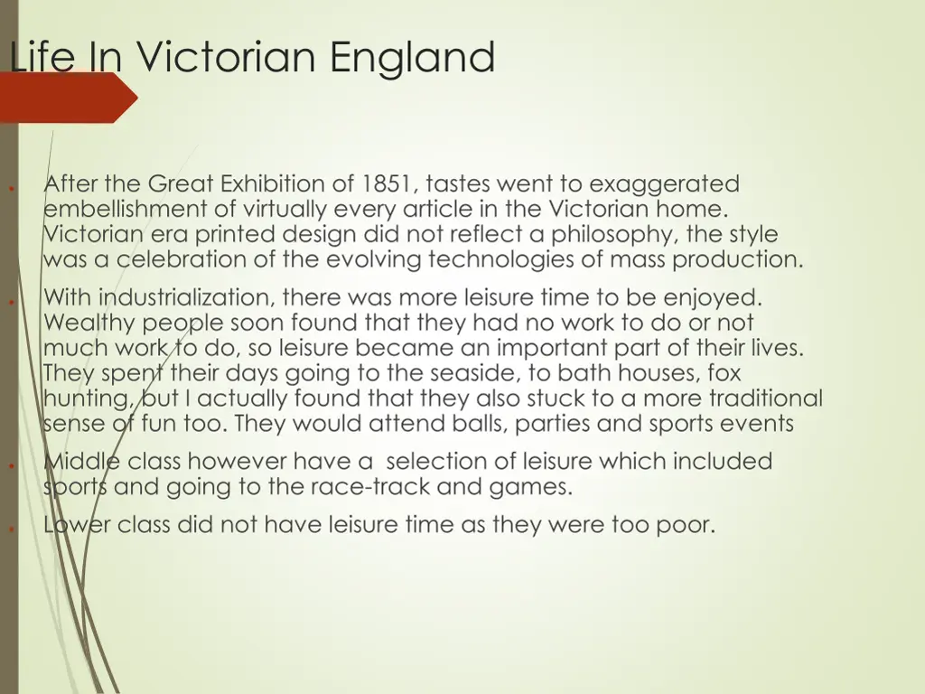 life in victorian england