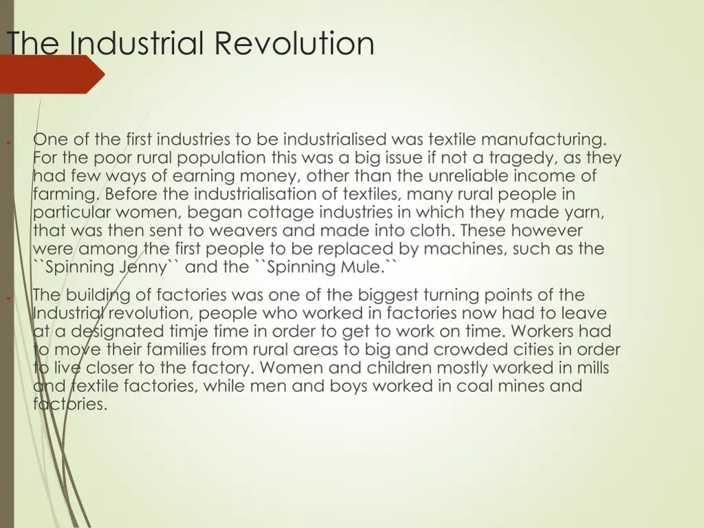 the industrial revolution 1