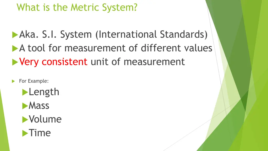 what is the metric system