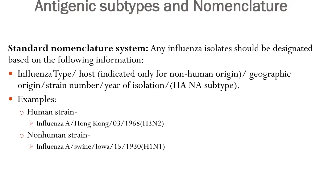 antigenic antigenic subtypes and subtypes 1