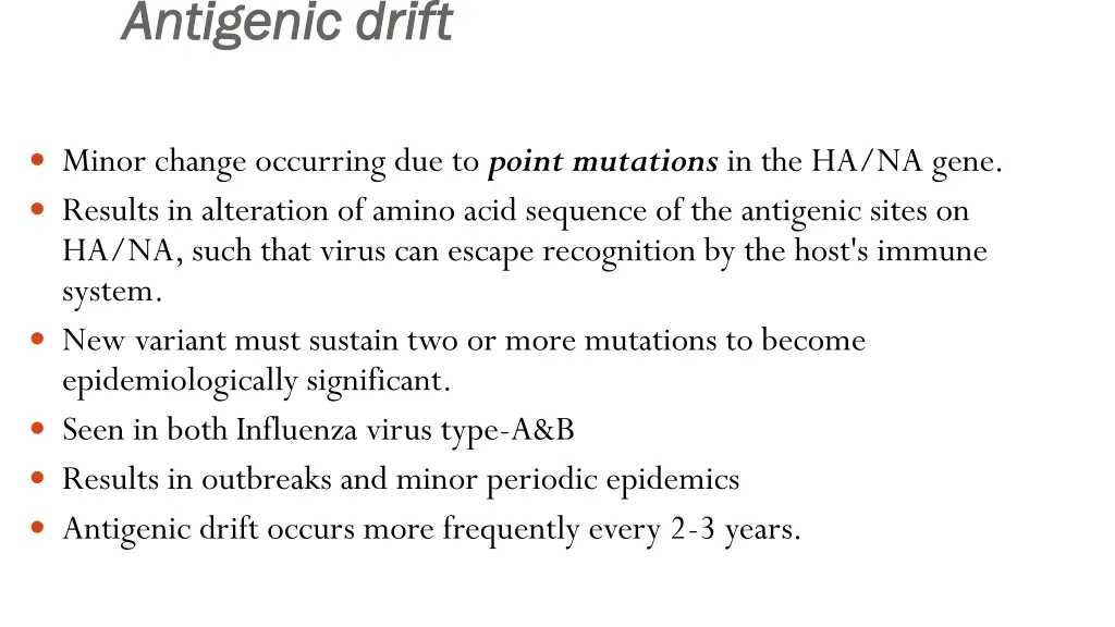 antigenic drift antigenic drift