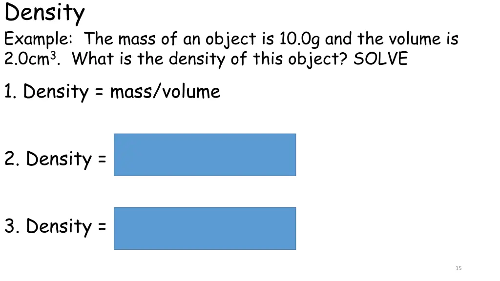 density example the mass of an object