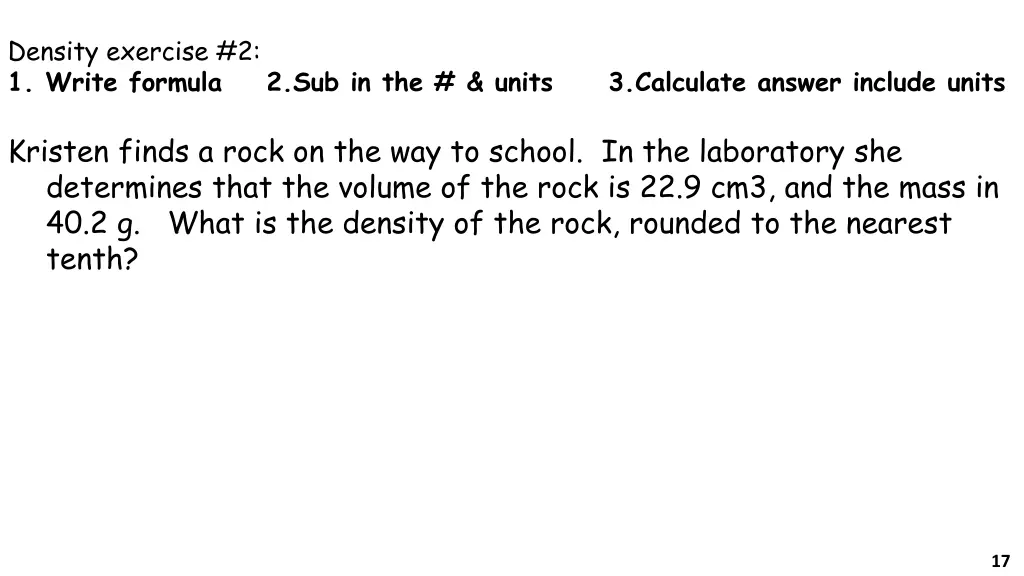 density exercise 2 1 write formula