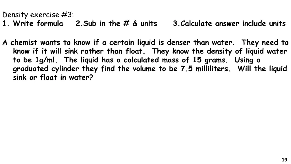 density exercise 3 1 write formula