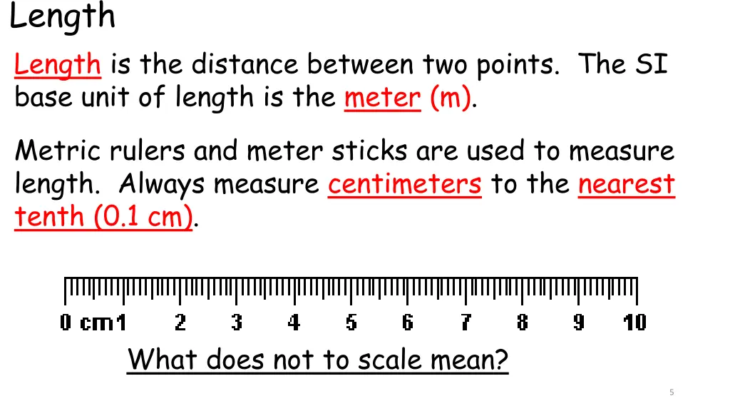 length length is the distance between two points