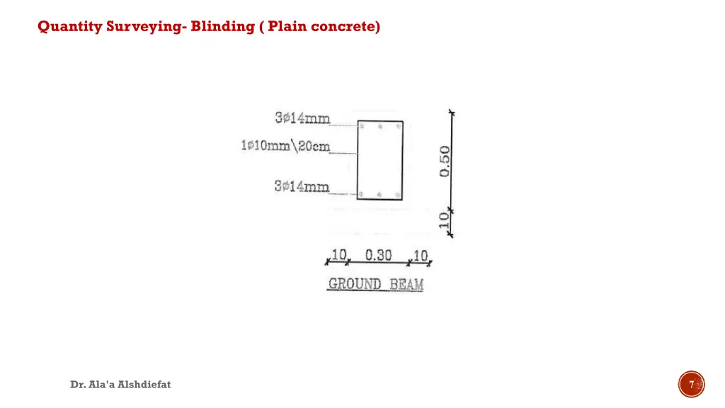 quantity surveying blinding plain concrete 5