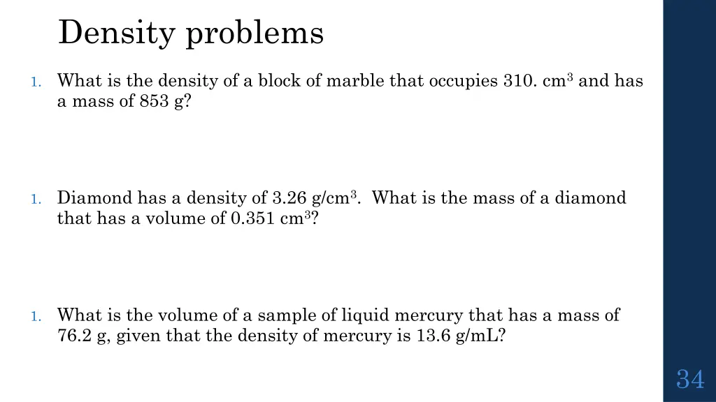 density problems