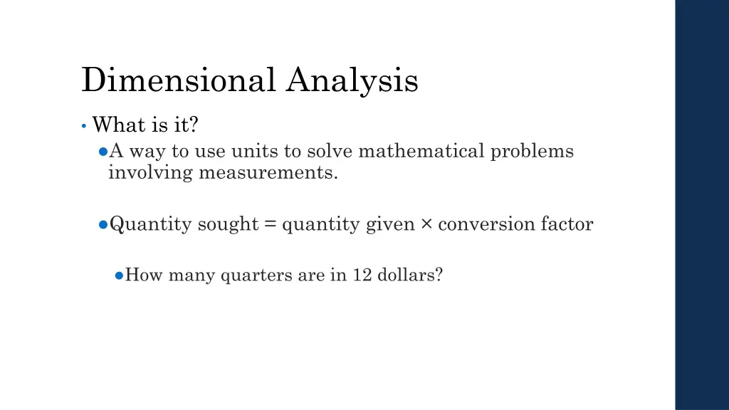 dimensional analysis