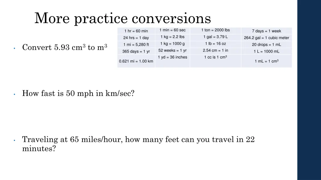 more practice conversions