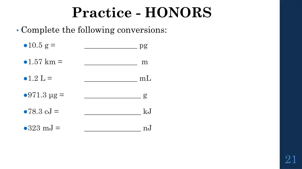 practice honors