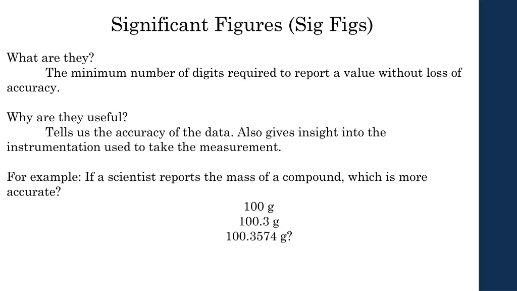 significant figures sig figs