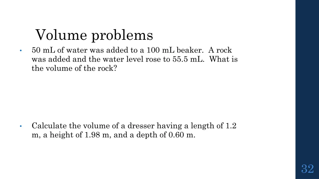 volume problems