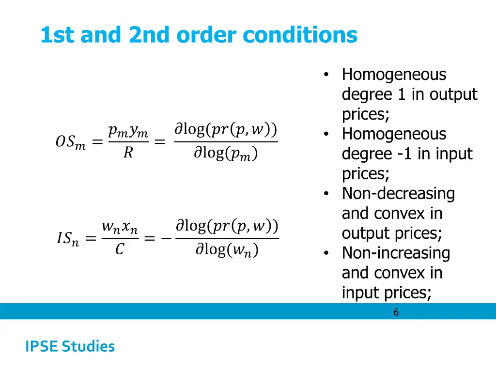 1st and 2nd order conditions