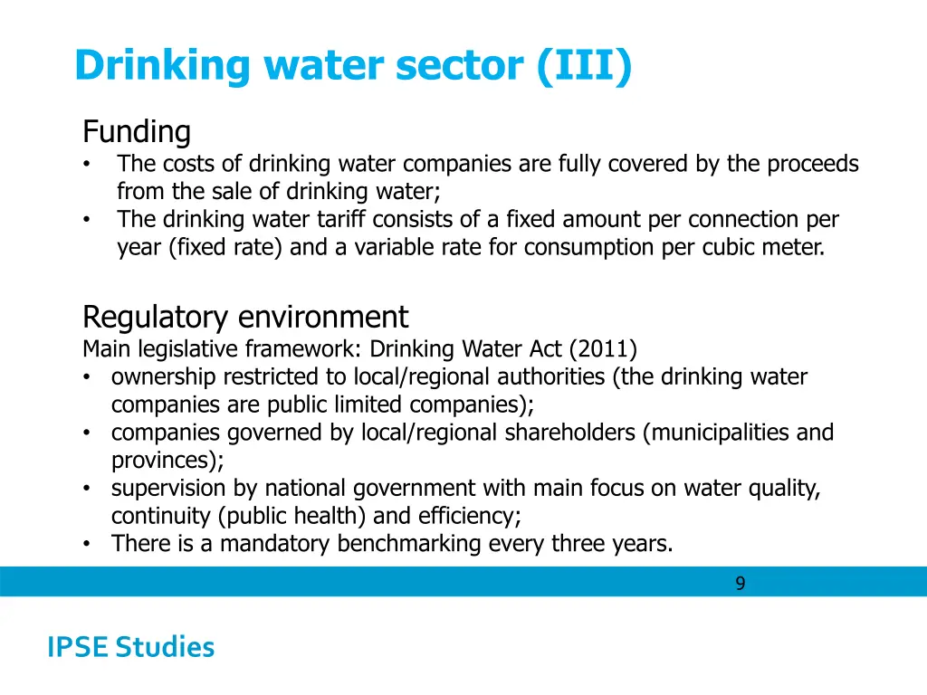 drinking water sector iii