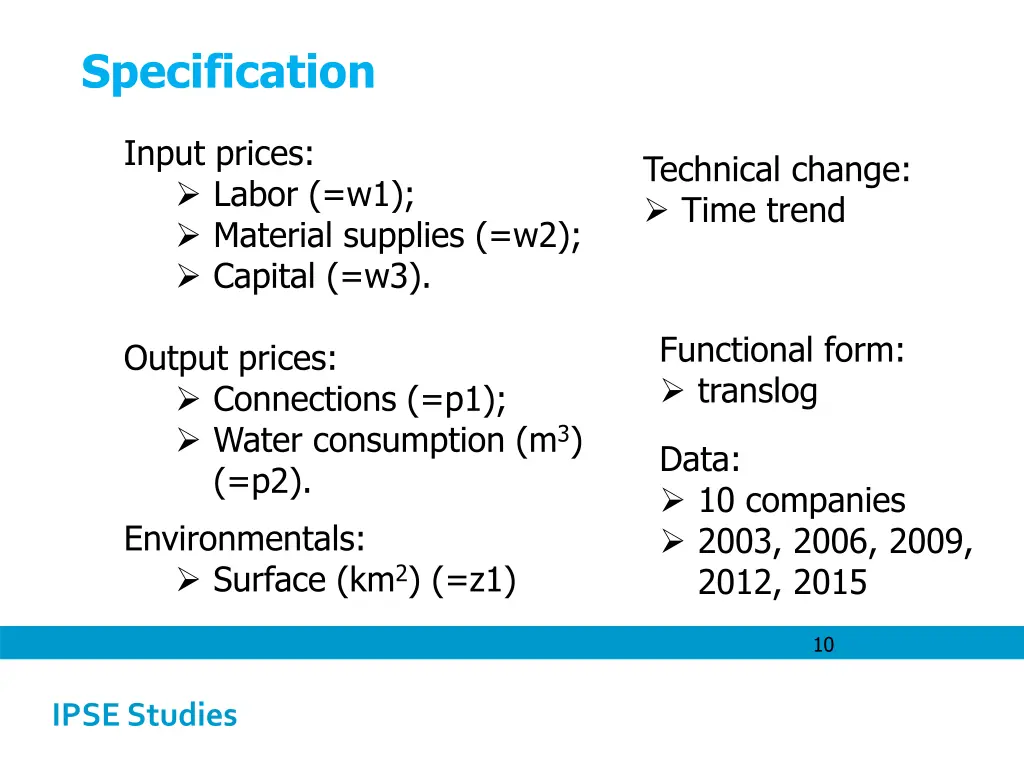 specification