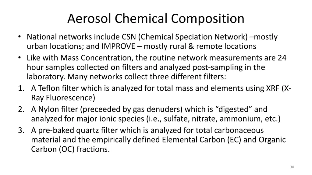 aerosol chemical composition