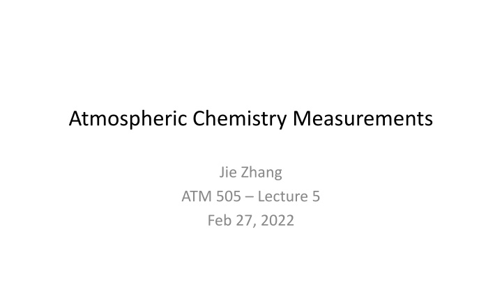 atmospheric chemistry measurements