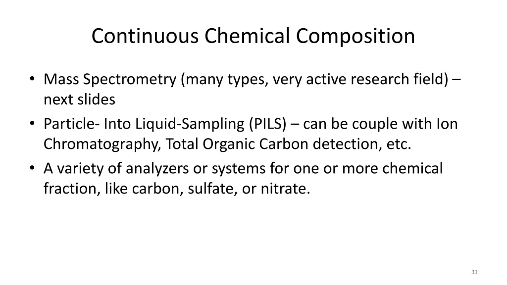 continuous chemical composition