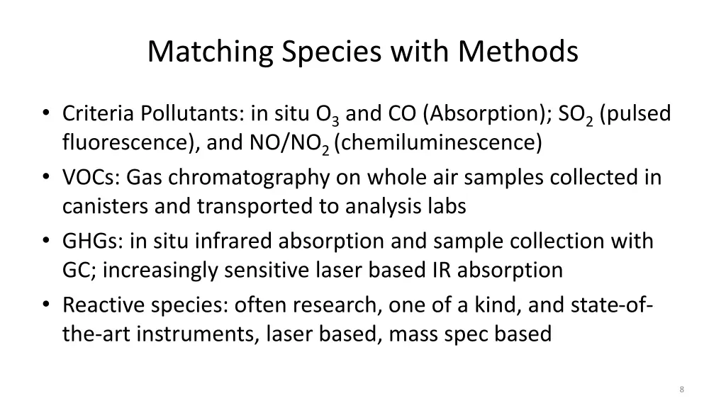 matching species with methods