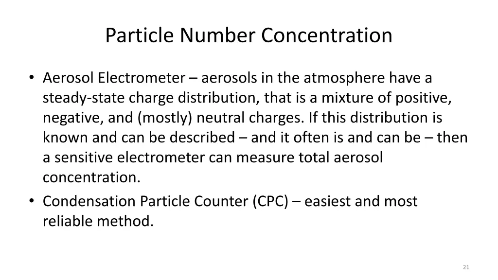 particle number concentration