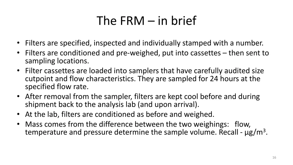 the frm in brief