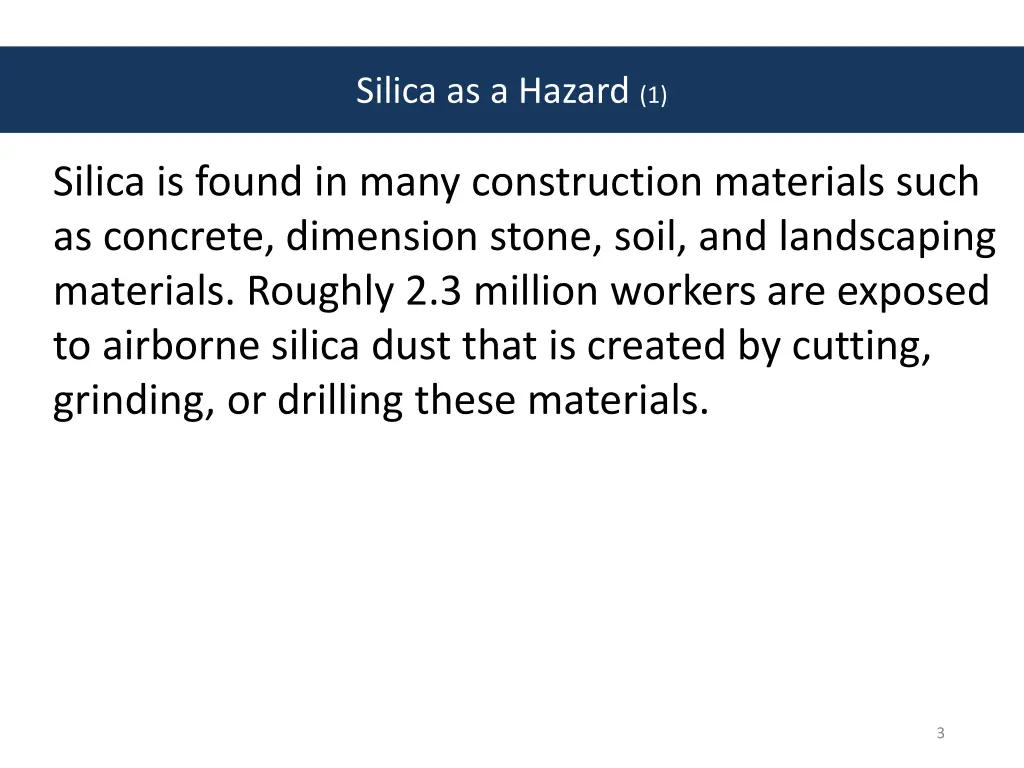 silica as a hazard 1