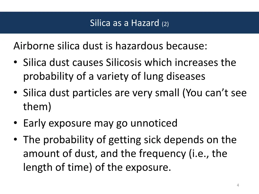 silica as a hazard 2