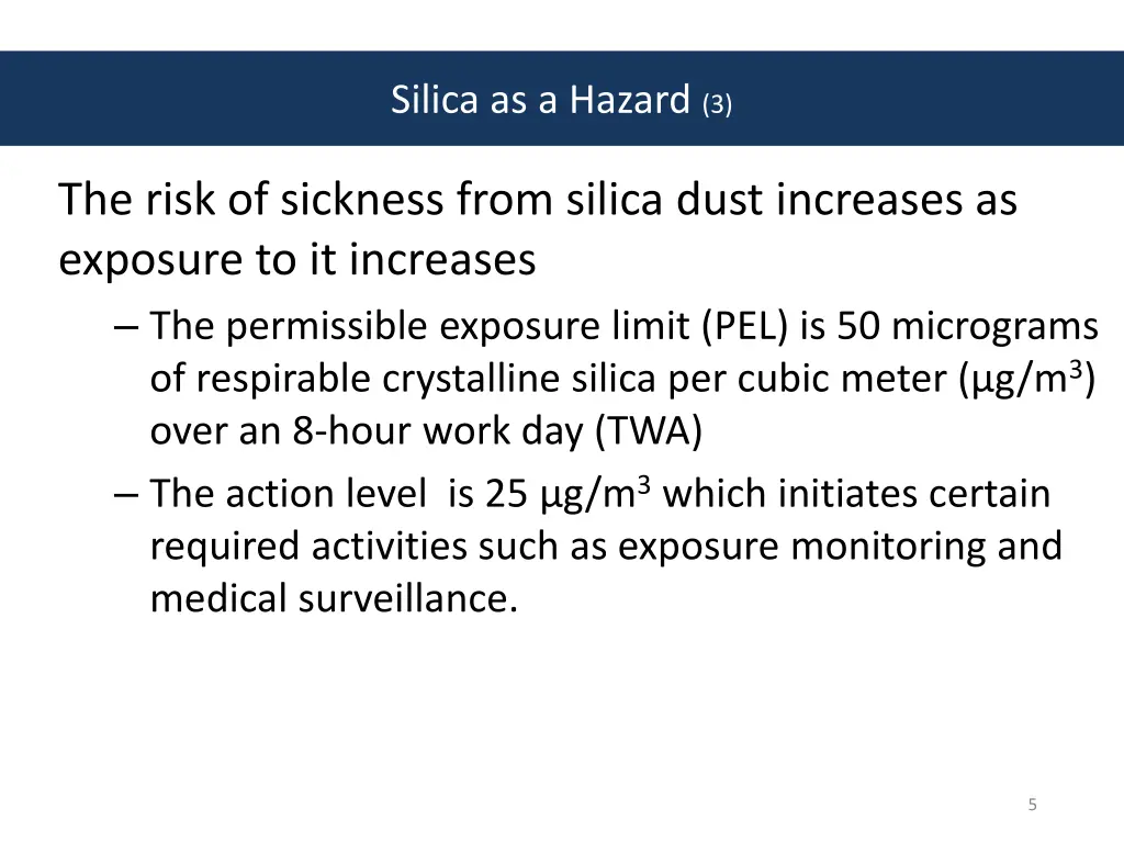 silica as a hazard 3